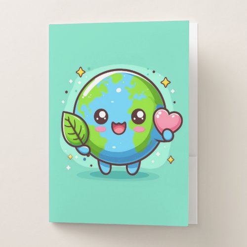 Save the Earth Cute Earth binder Pocket Folder