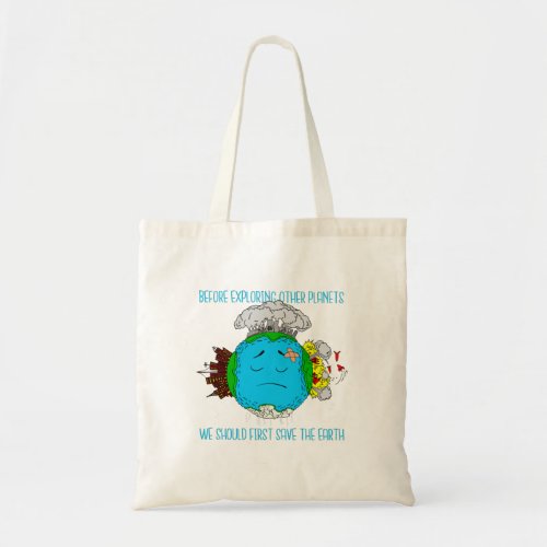 save the earth day planet tote bag