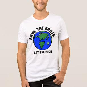 Save The Earth Eat The Rich Bold Earth Activist Tri-Blend Shirt