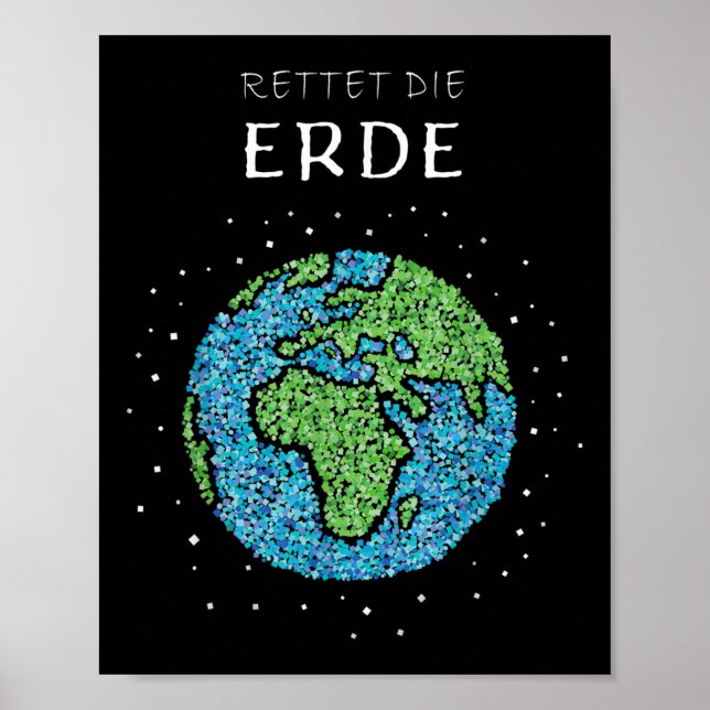 Save The Earth Globe Environmental Protection Clim Poster (Front)