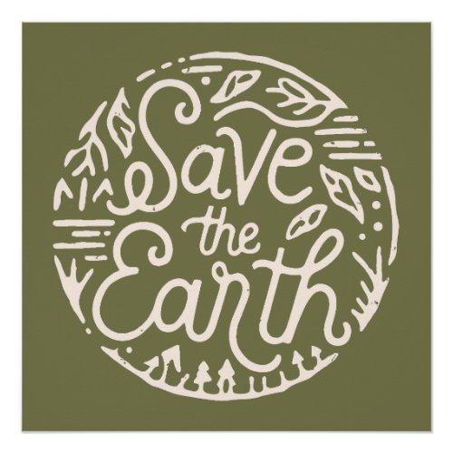 Save the earth retro go green poster