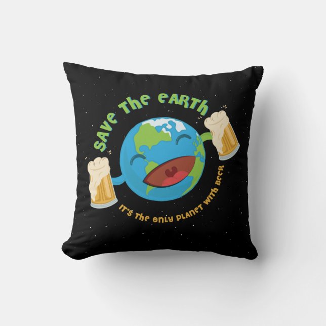 Save The Earth Throw Pillow (Front)