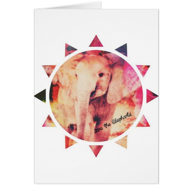 Save the Elephants, Baby Elephant Sunshine Cards (Front)