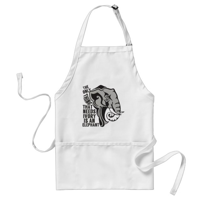 Save the Elephants Ban Trophy Hunting Adult Apron (Front)