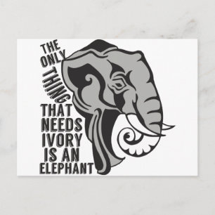 Save the Elephants Ban Trophy Hunting Postcard