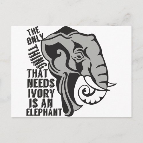 Save the Elephants Ban Trophy Hunting Postcard