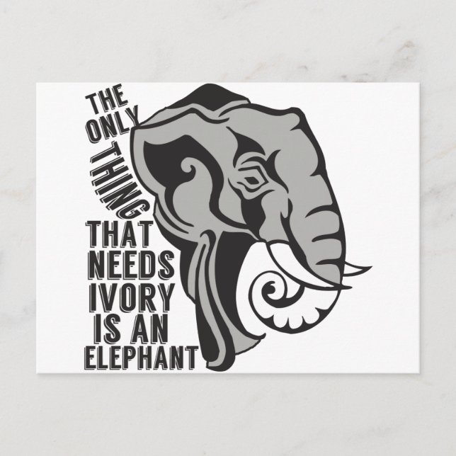 Save the Elephants Ban Trophy Hunting Postcard (Front)
