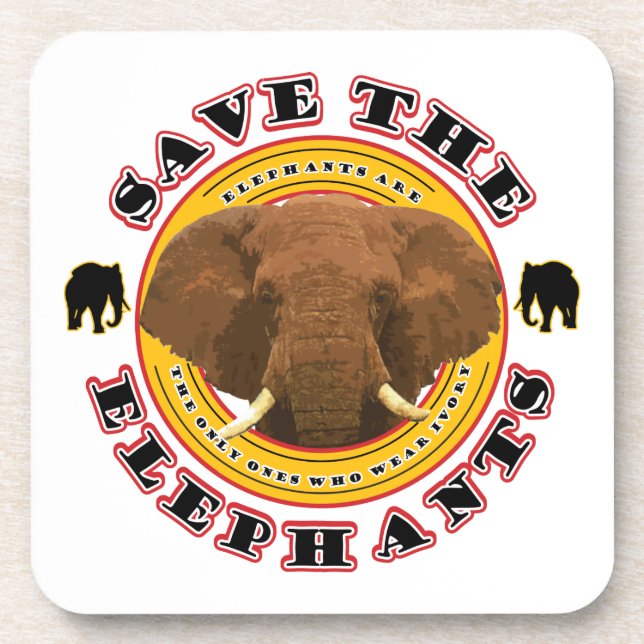 Save the Elephants Beverage Coaster (Front)