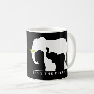 Save the Elephants (black) Coffee Mug