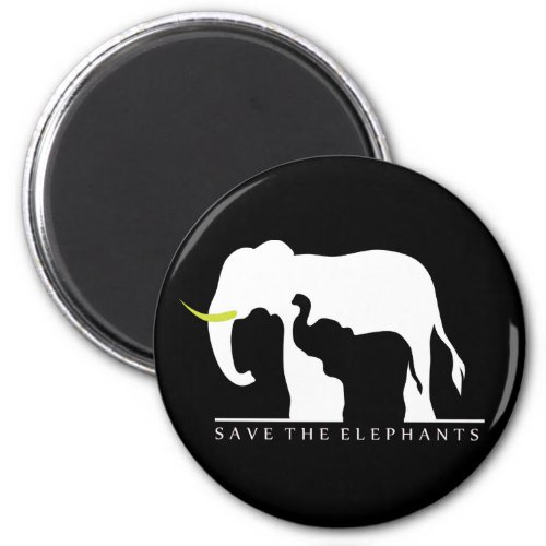 Save the Elephants black Magnet