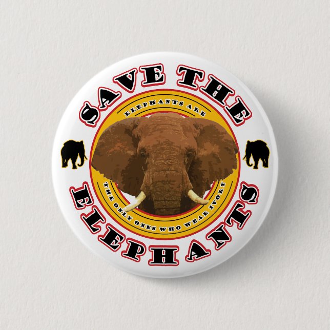 Save the Elephants Button (Front)
