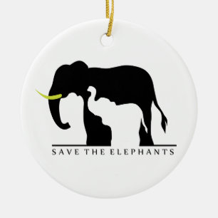 Save the Elephants Ceramic Ornament