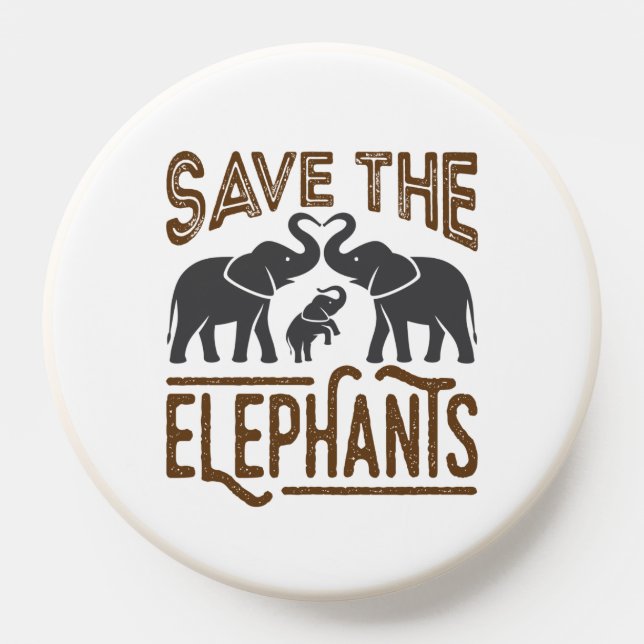 Save the Elephants Elephant Lover Protect Wildlife PopSocket (Popsocket)