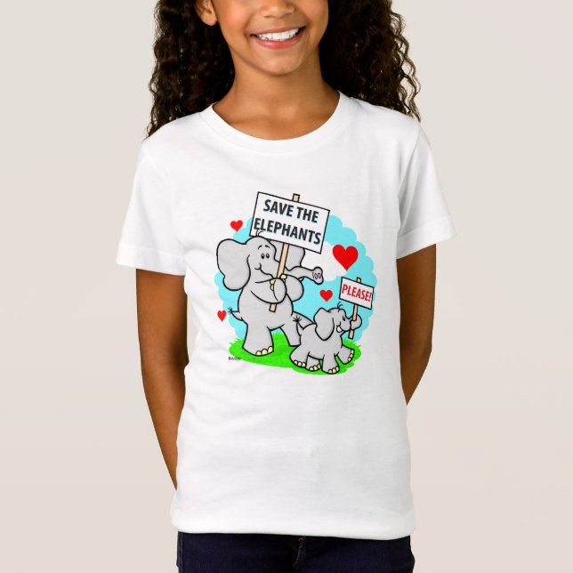 Save the Elephants Girls Shirt (Front)