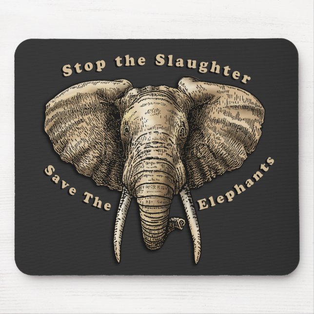 Save the Elephants Graphic Mouse Pad (Front)