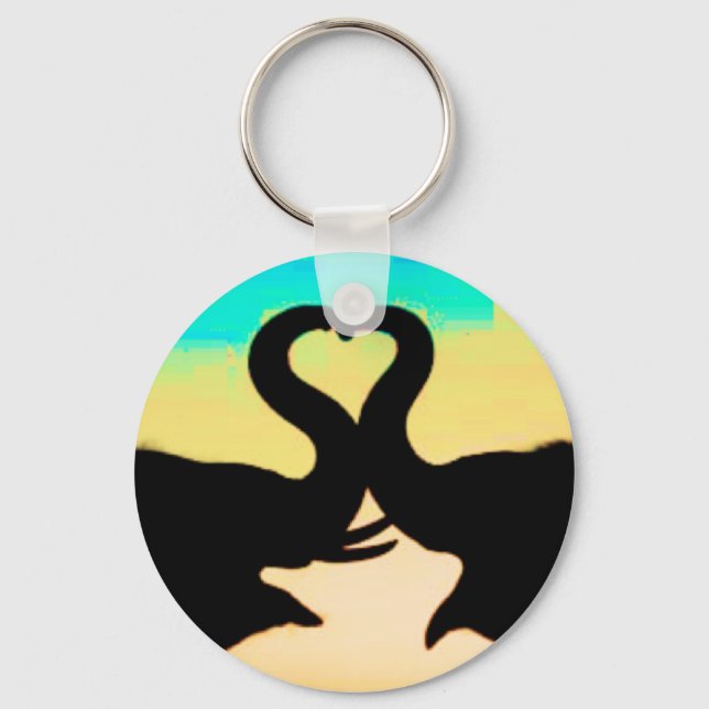 Save the Elephants heart trunks Keychain (Front)