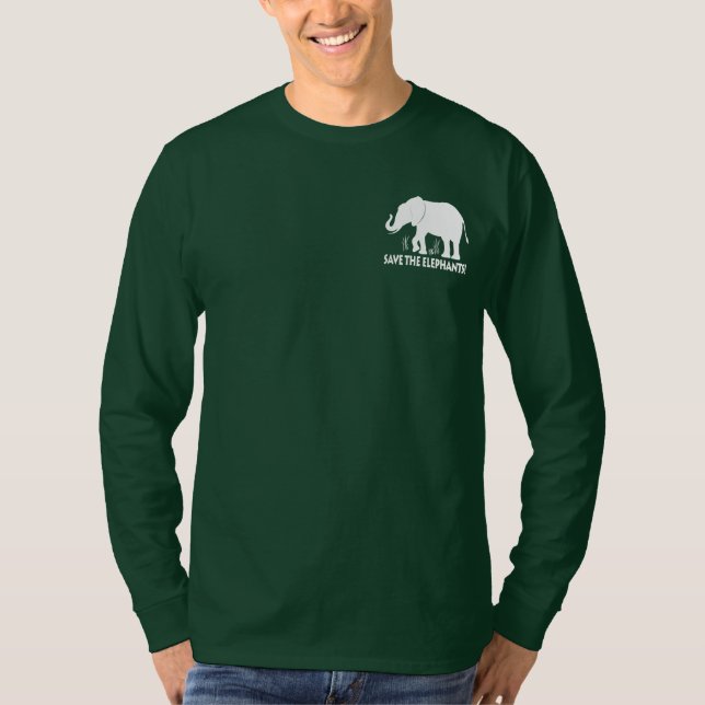 Save the Elephants in Silhouette T-Shirt (Front)