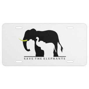 Save the Elephants License Plate