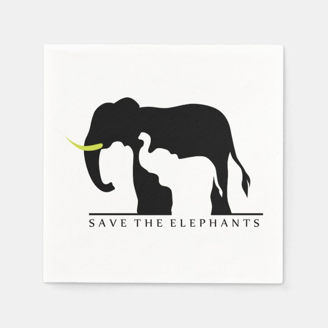 Save the Elephants Paper Napkins (Front)