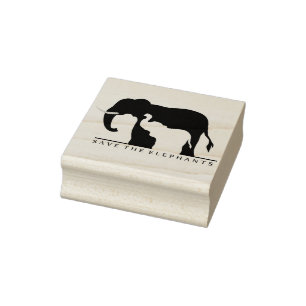 Save the Elephants Rubber Stamp