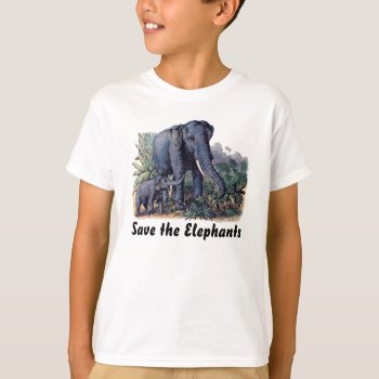 Save The Elephants T-shirt by BluePress at Zazzle