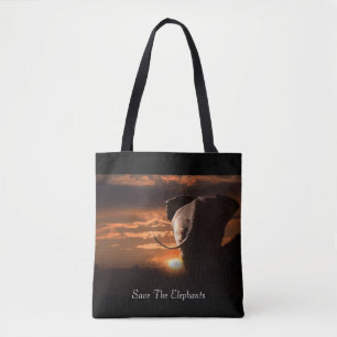 Save The Elephants Tote Bag