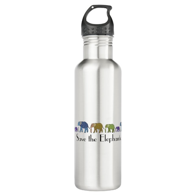 Save the Elephants Water Bottle (Front)