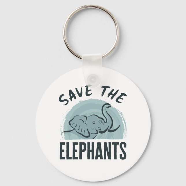 Save the Elephants Wildlife Activist Elephant Love Keychain (Front)