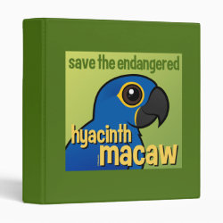 Save the Endangered Hyacinth Macaw Avery Signature Binder 8.5x11