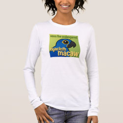 Save the Endangered Hyacinth Macaw Women's Basic Long Sleeve T-Shirt
