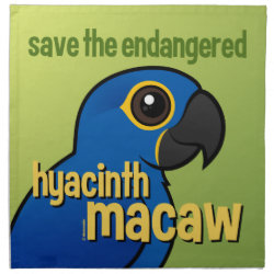 Save the Endangered Hyacinth Macaw Cloth Napkins (set of 4) dinner 20