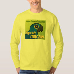Save the Endangered Hyacinth Macaw Men's Basic Long Sleeve T-Shirt