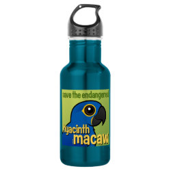 Save the Endangered Hyacinth Macaw Water Bottle (24 oz)