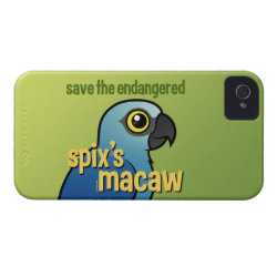Save the Endangered Spix's Macaw Case-Mate iPhone 4 Barely There Universal Case