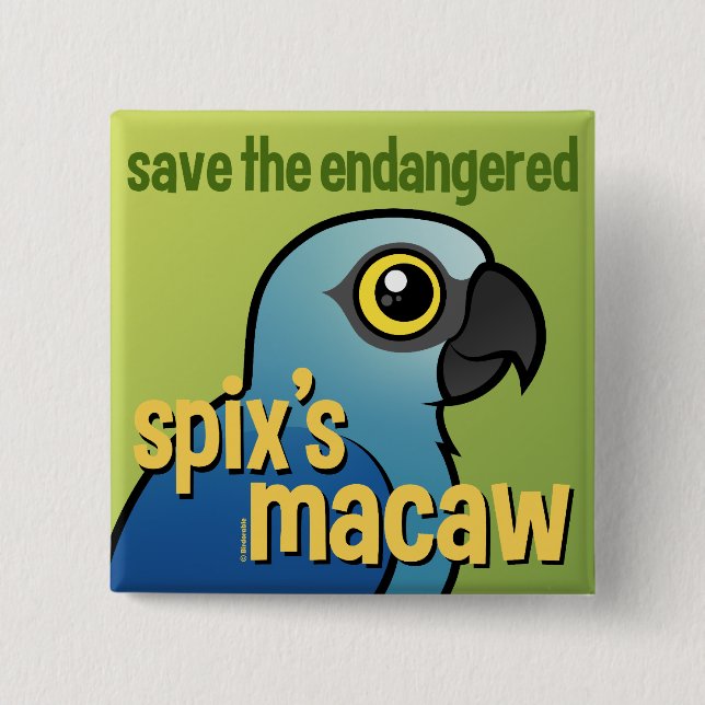Save the Endangered Spix's Macaw Pinback Button (Front)