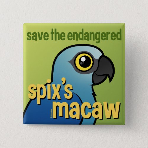 Save the Endangered Spixs Macaw Pinback Button