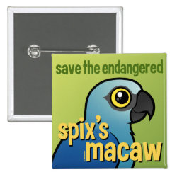 Save the Endangered Spix's Macaw Square Button