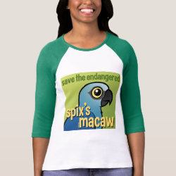 Save the Endangered Spix's Macaw Ladies Raglan Fitted T-Shirt