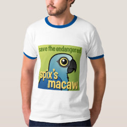 Save the Endangered Spix's Macaw Men's Basic Ringer T-Shirt