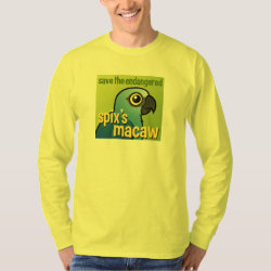 Save the Endangered Spix's Macaw Men's Basic Long Sleeve T-Shirt