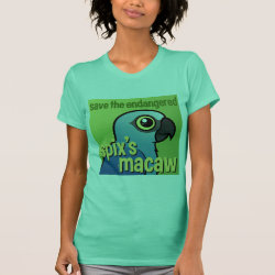 Save the Endangered Spix's Macaw Women's American Apparel Fine Jersey Short Sleeve T-Shirt