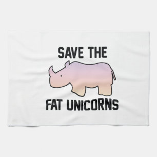 Save The Fat Unicorns Kitchen Towel