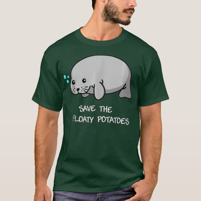 Save The Floaty Potatoes Manatee Sea Animal Tank (Front)