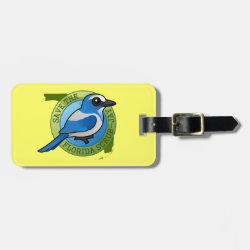 Save the Florida Scrub-Jay Small Luggage Tag with leather strap