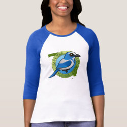 Save the Florida Scrub-Jay Ladies Raglan Fitted T-Shirt