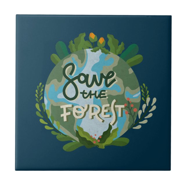 Save the Forest Ceramic Tile (Front)