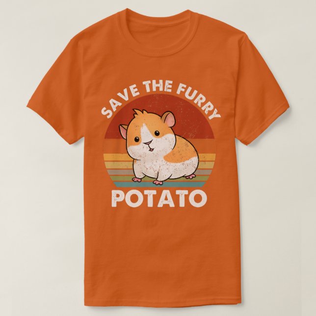 Save The Furry Potato Funny Guinea Pig138 T-Shirt (Design Front)