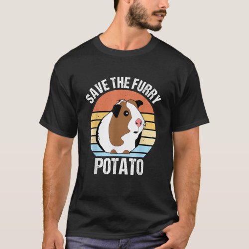 Save The Furry Potato Funny Guinea Pig T-Shirt