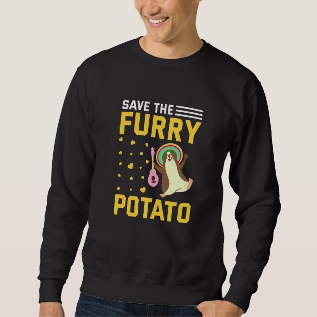 Save The Furry Potato  Guinea Pig Sweatshirt (Front)
