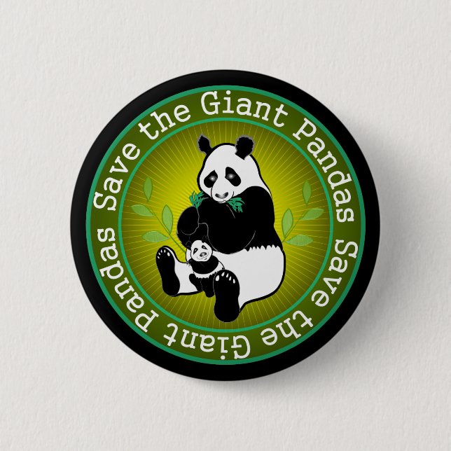 Save the Giant Pandas Pinback Button (Front)